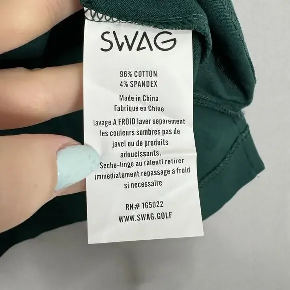 Swag Golf Masters Polo Shirt Mens Large Green Skull Logo Embroidered Performance - Picture 11 of 12